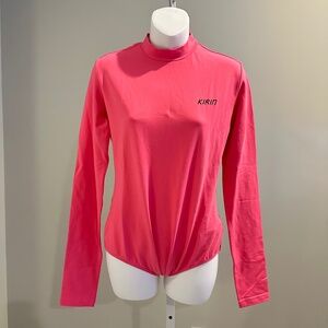 KIRIN Sprty n Sexy Pink Backless Bodysuit Sz L NWT $372